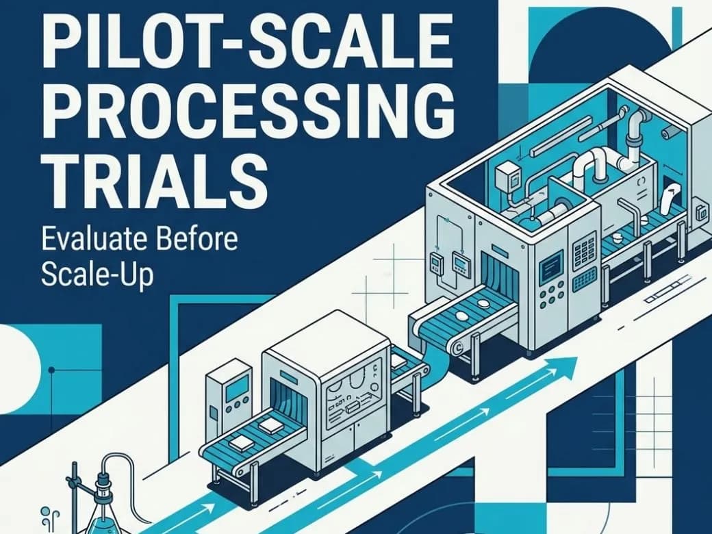 Pilot-scale drying and heating trials for industrial process development
