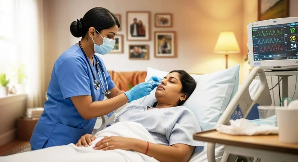Ryle's Tube Change at Home in Mayur Vihar, Delhi