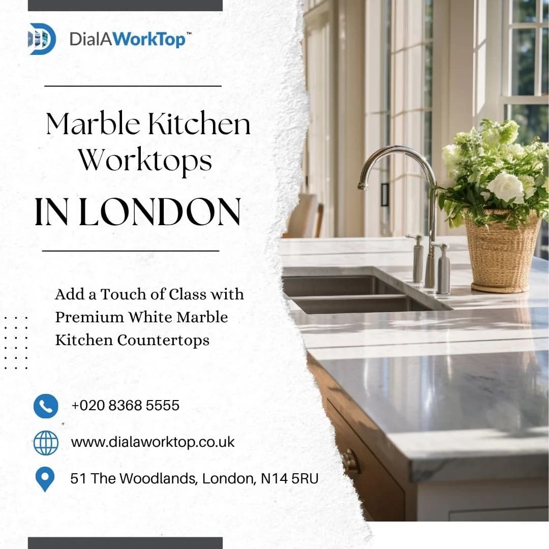 Marble Kitchen Worktops Near me | +44 020 83685555 | DialAWorkTop