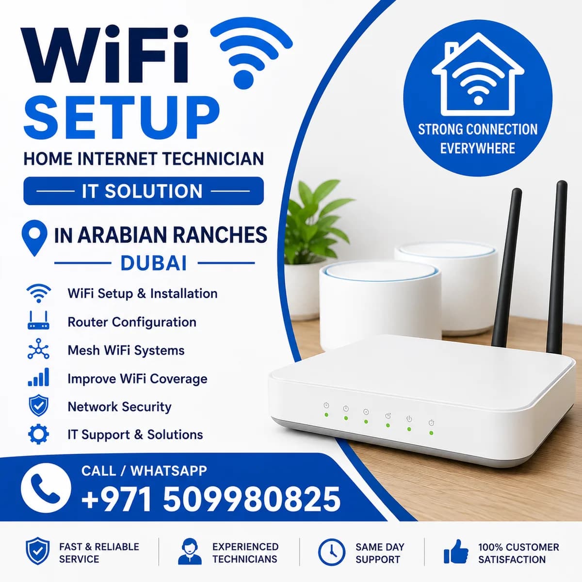 Wifi setup home internet technician IT solution in Arabian Ranches Dubai