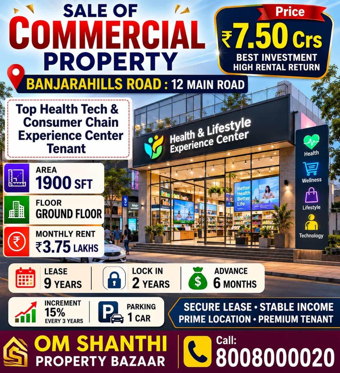 SALE OF COMMERCIAL PROPERTY INDIAN TOP HEALTH TECH AND CONSUMER CHAIN 