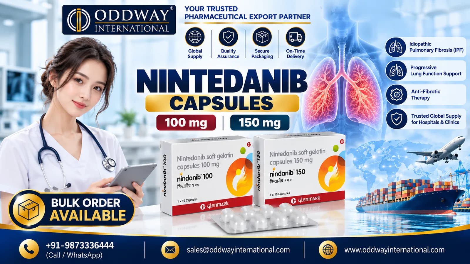 Nintedanib 150 mg Price for Importers in New Zealand - Oddway