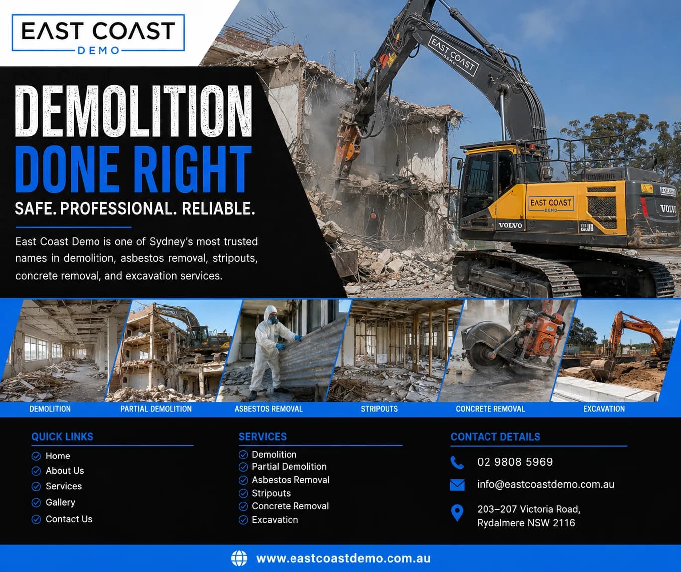 Professional Demolition & Asbestos Removal Services | East Coast Demo Australia