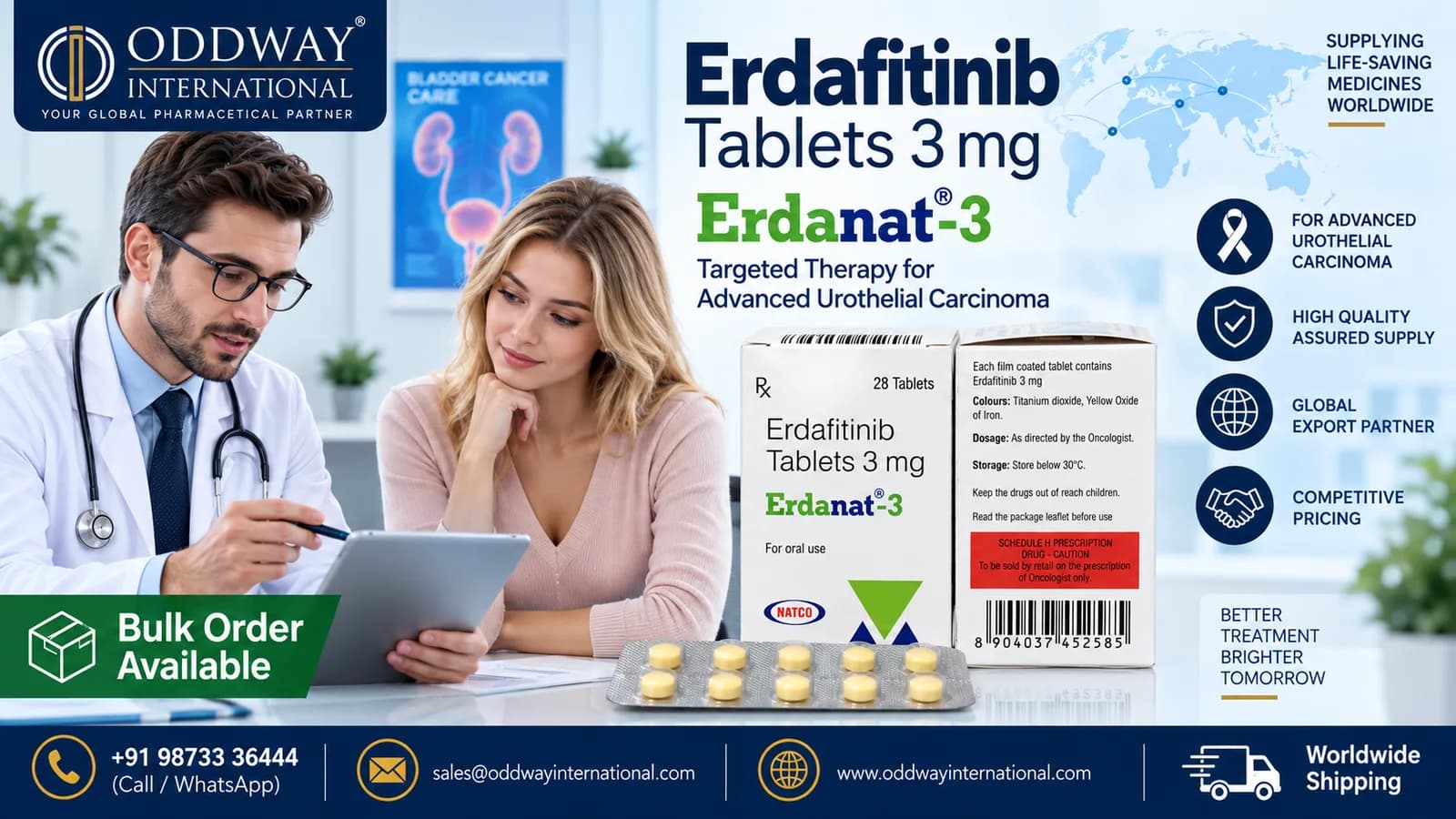 Find Erdafitinib Price for USA Bulk Buyers - Oddway International
