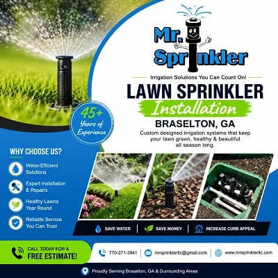 Lawn Sprinkler Installation Braselton, GA