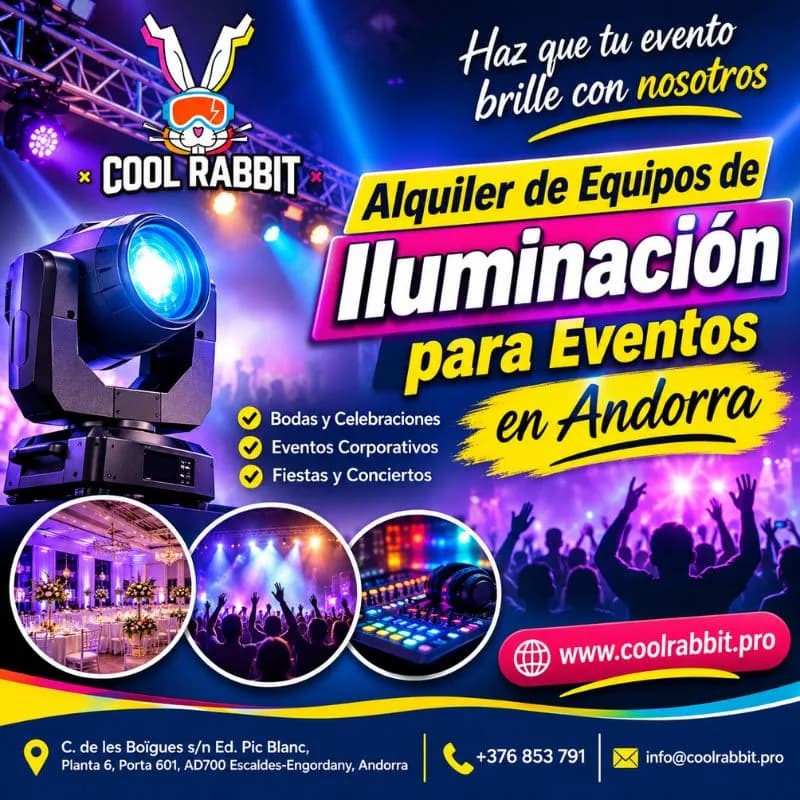 Alquiler de Equipos de Iluminación para Eventos en Andorra – Cool Rabbit