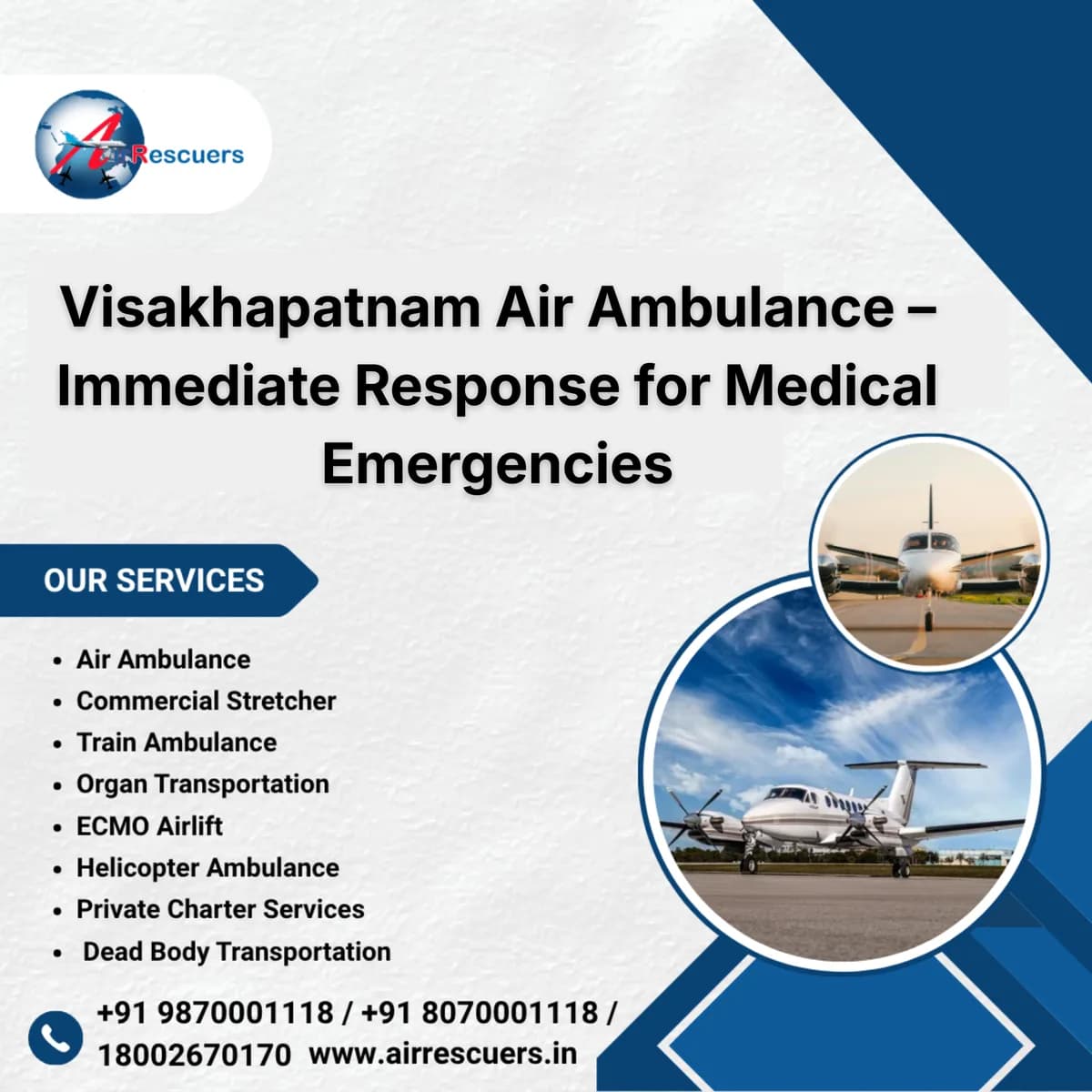 Visakhapatnam Air Ambulance – Immediate Response for Medical Emergencies