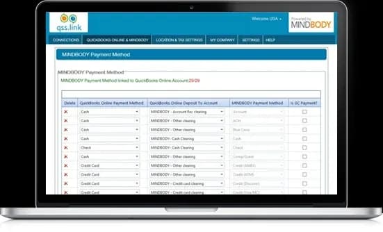 MINDBODY to QuickBooks Online