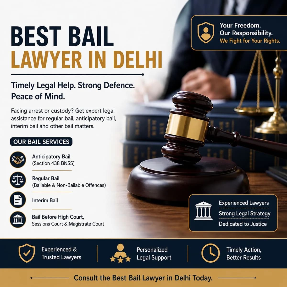 Best Bail Lawyer in Delhi – Get Professional Legal Assistance