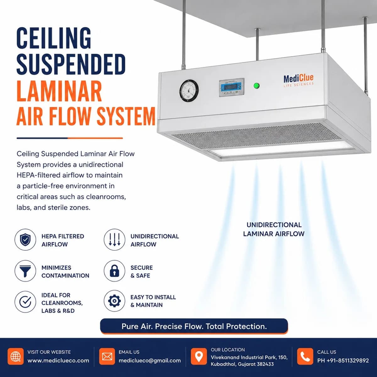 Ceiling Suspended Laminar Air Flow System – Mediclue Corporation