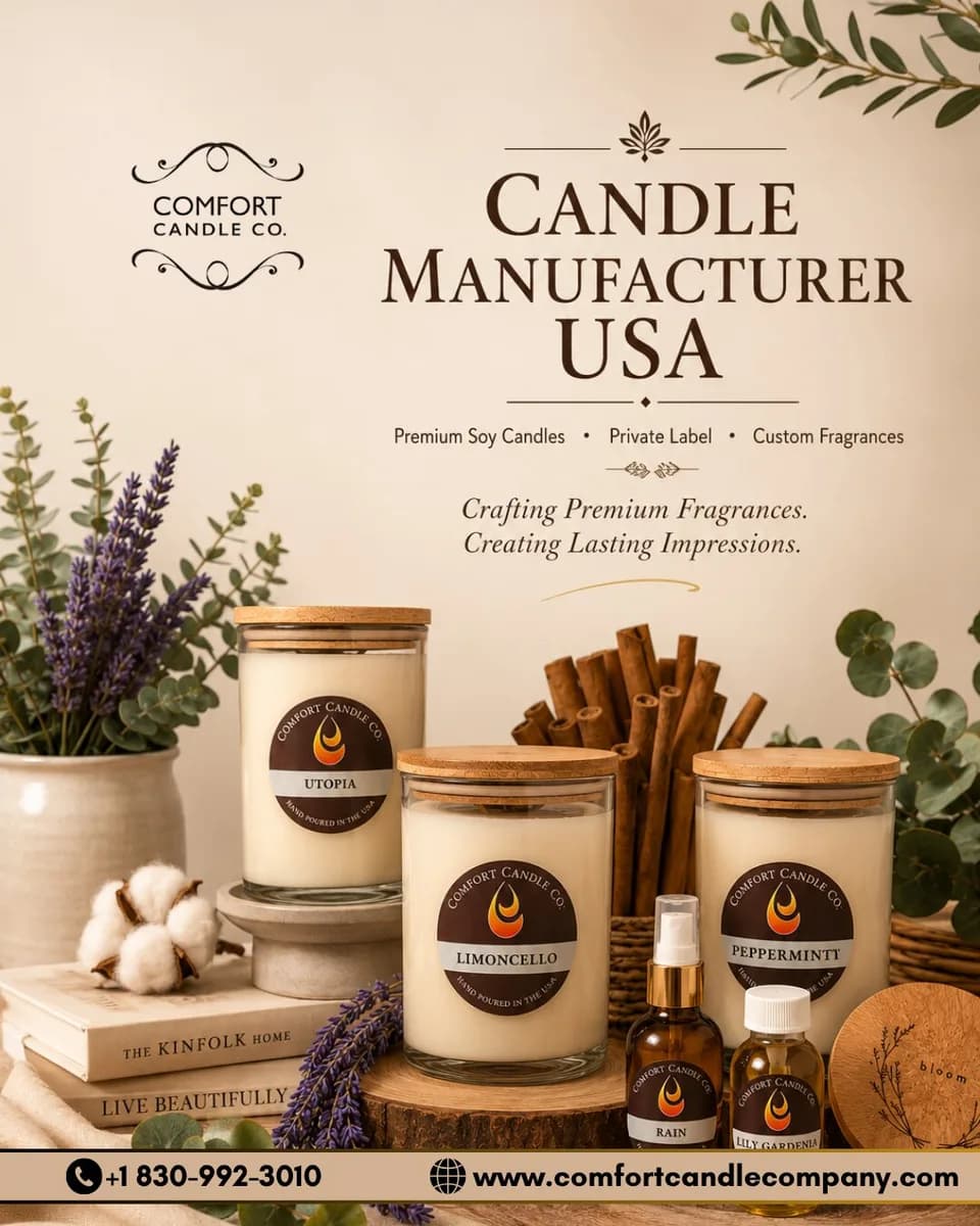 Candle Manufacturer USA for Custom Styles and Premium Soy Candles 