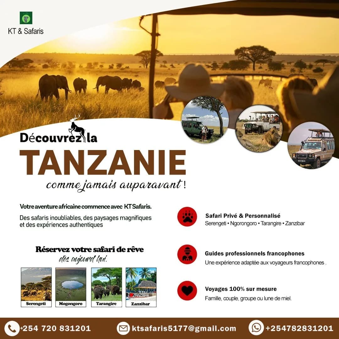 Safari en Tanzanie sur Mesure avec Guides Francophones | KT Safaris