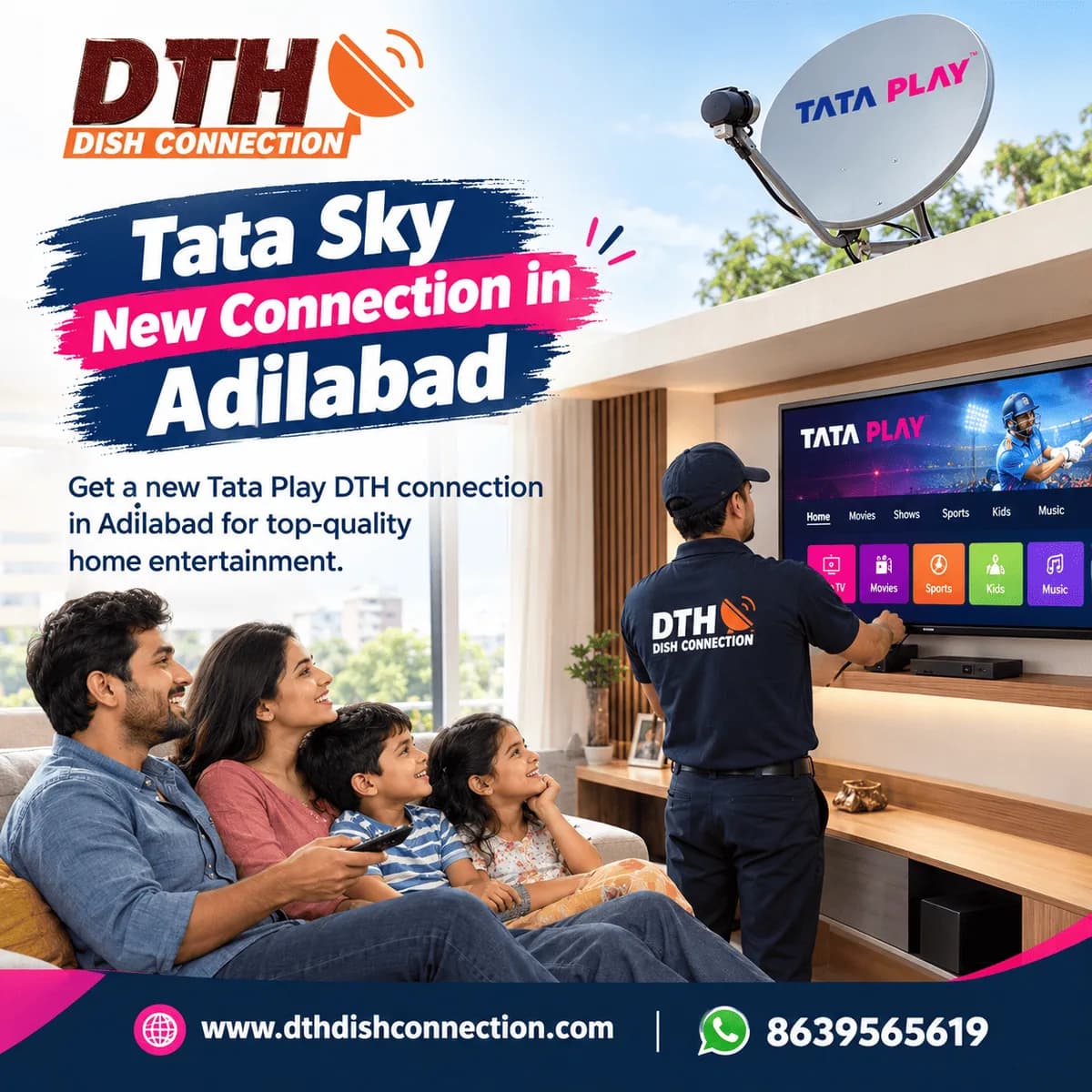 Tata Sky New Connection in Adilabad
