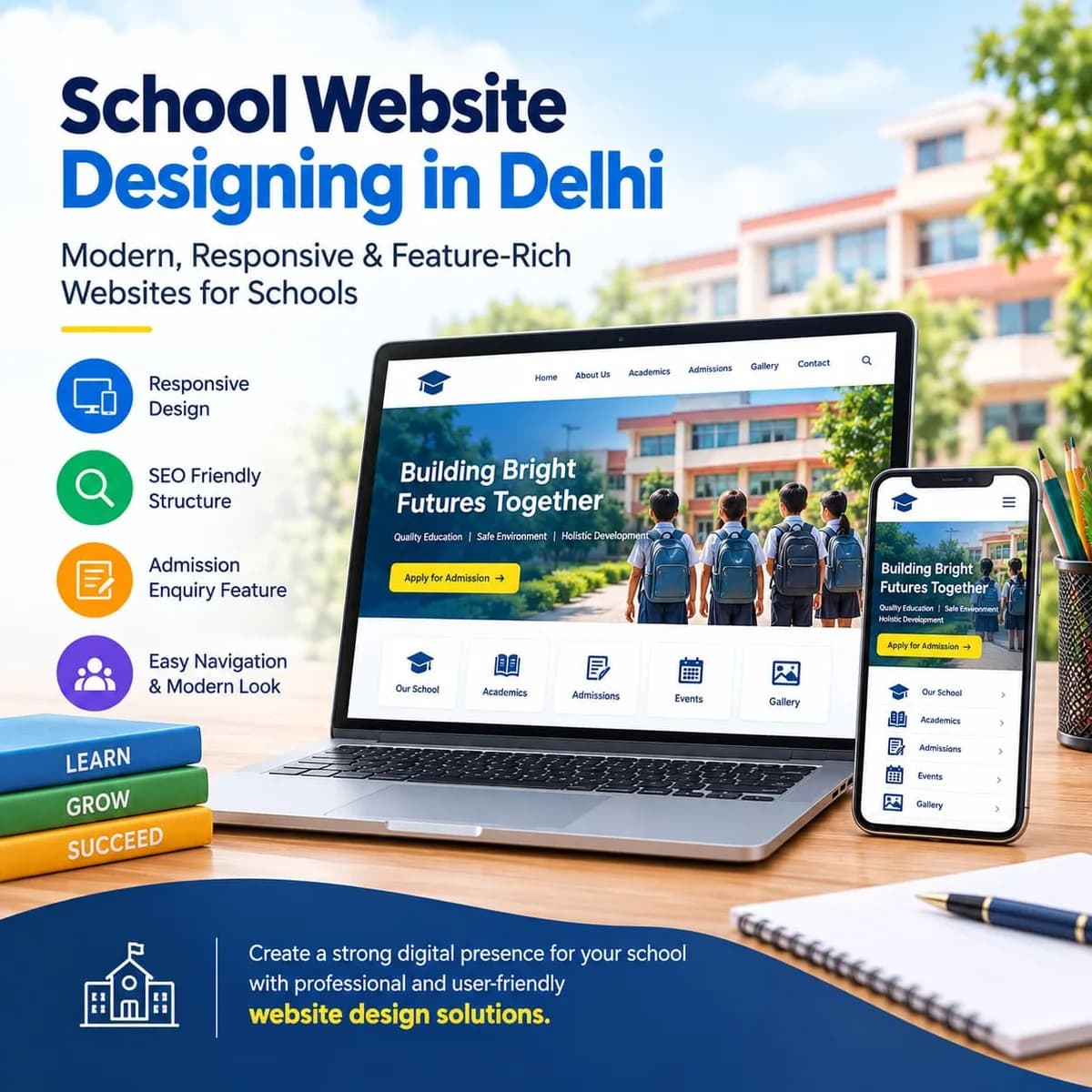 Professional School Website Designing in Delhi