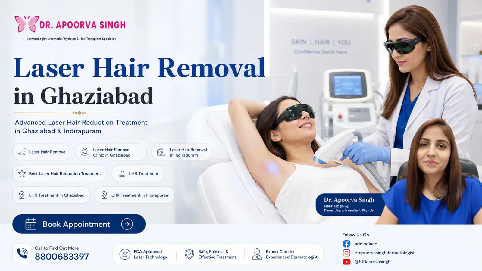 Laser Hair Reduction Treatment in Indirapuram | ADC