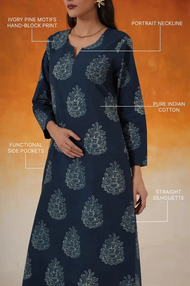  Handcrafted Ajrakh Kurta Sets for Women in Pure Cotton - World of Toji