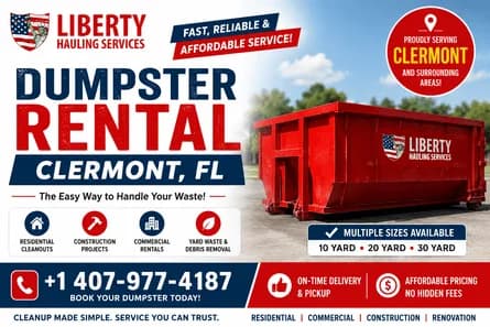Dumpster Rental Clermont, FL – Fast & Affordable Local Dumpster Service