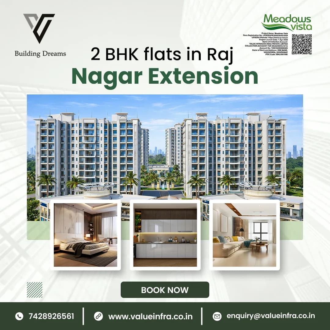2 BHK Flats in Raj Nagar Extension – Your Dream Home Awaits at Meadows Vista