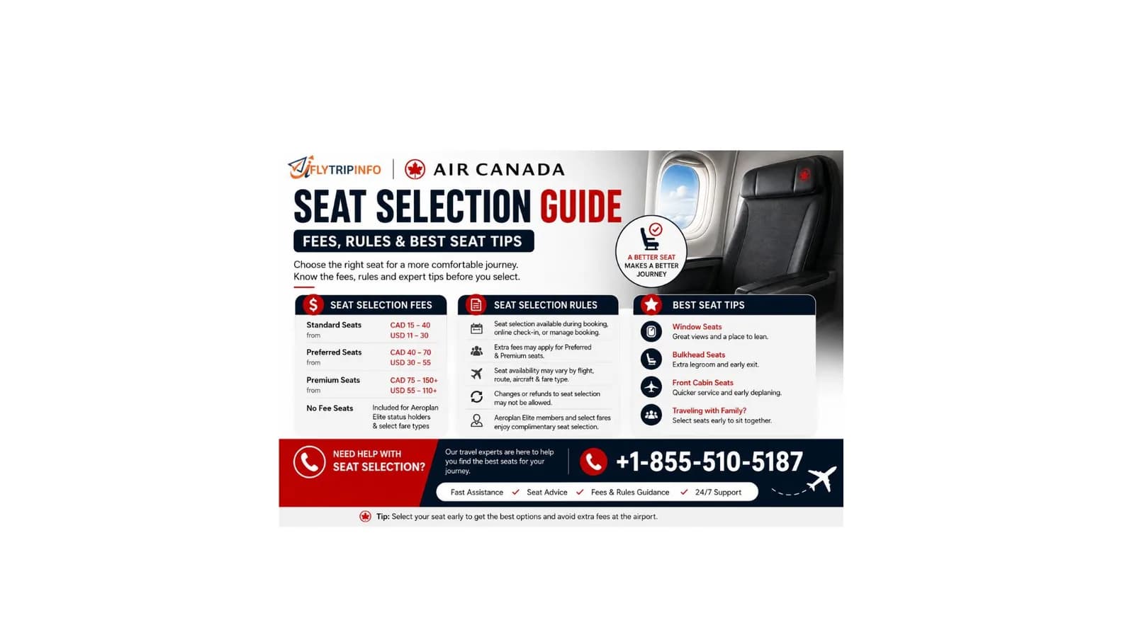 Air Canada Seat Selection Guide | Fees, Rules & Best Seat Tips