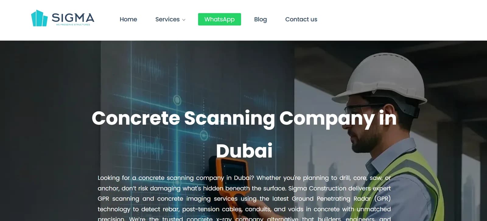 Concrete Scanning Company in Dubai | Sigma