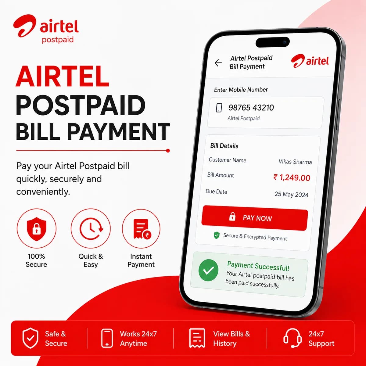 Fast Secure Airtel Postpaid Bill Payment Solutions For All Users
