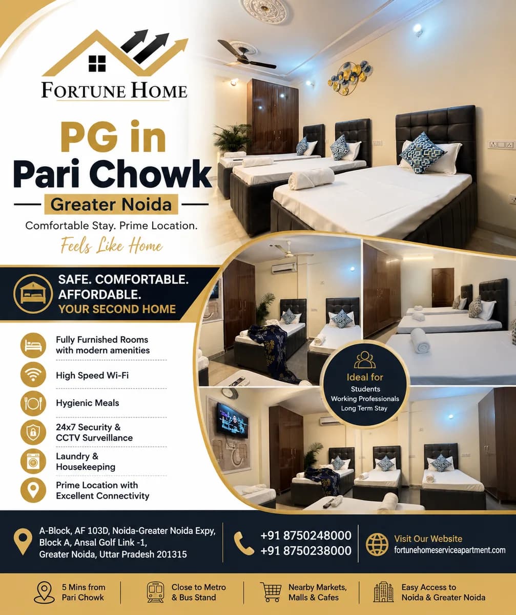 PG in Pari Chowk Greater Noida | Comfortable & Affordable Stay – Fortune Home
