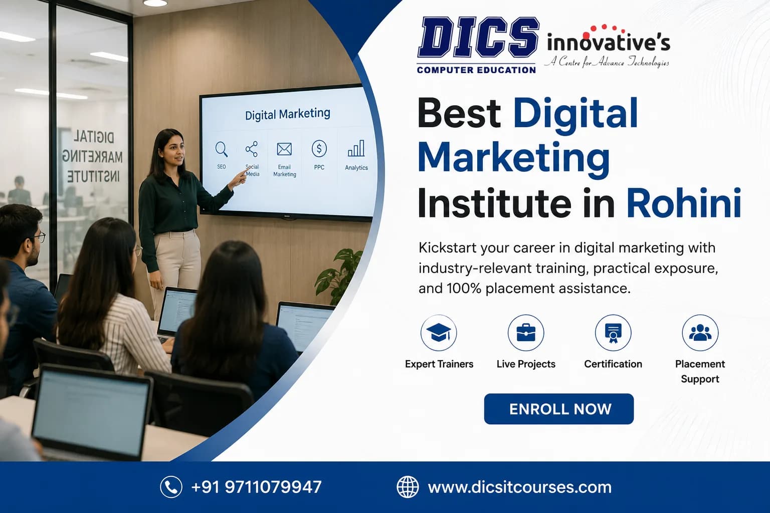 Best Digital Marketing Institute in Rohini for Practical Learning