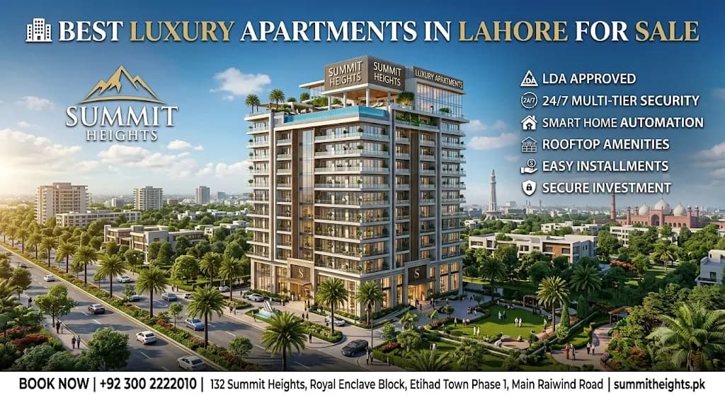 🏢 Best Luxury Apartments in Lahore for Sale – Summit Heights 🌴