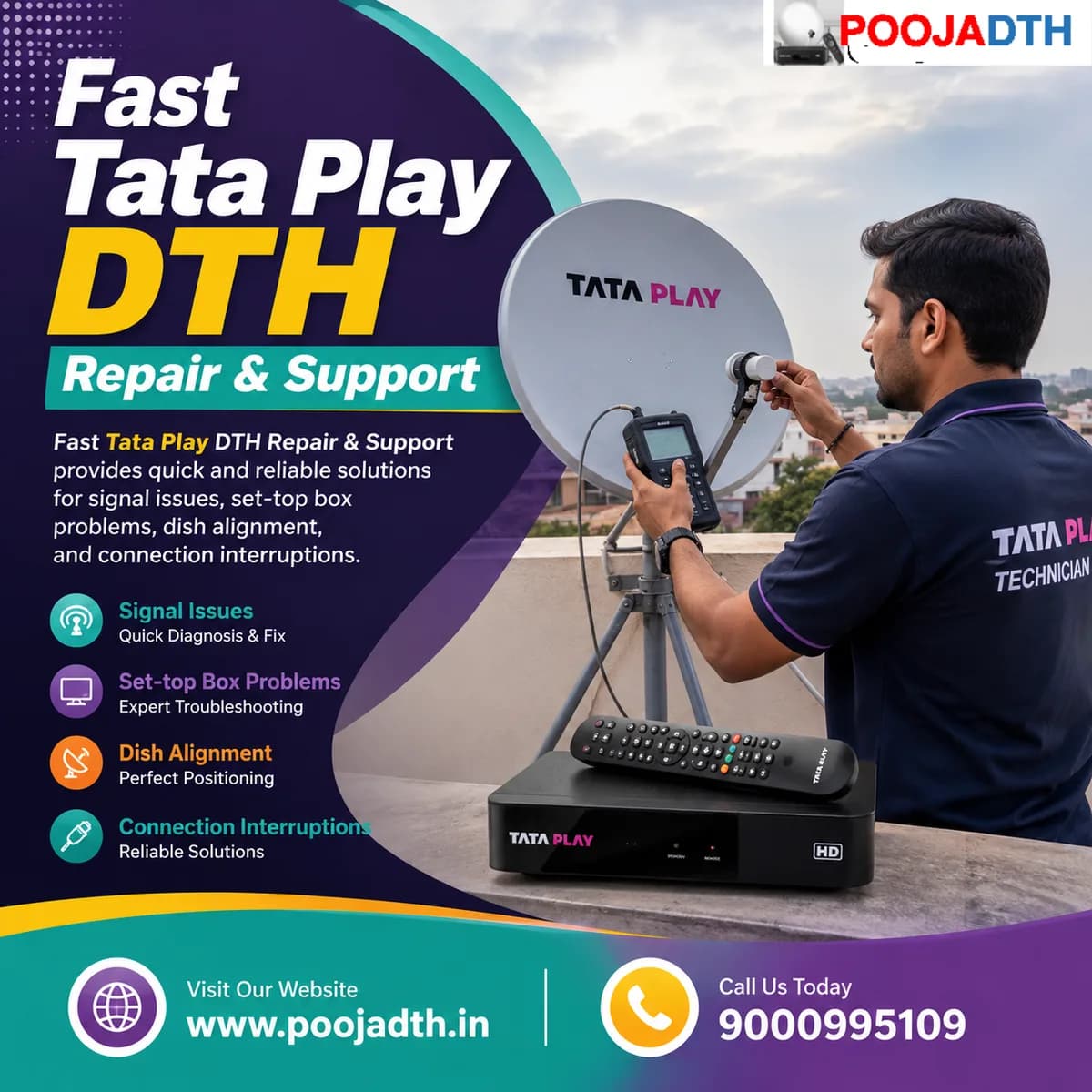 Fast Tata Play DTH Repair & Support