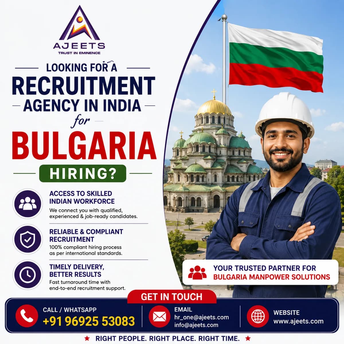 Looking for a Recruitment Agency in India for Bulgaria Hiring