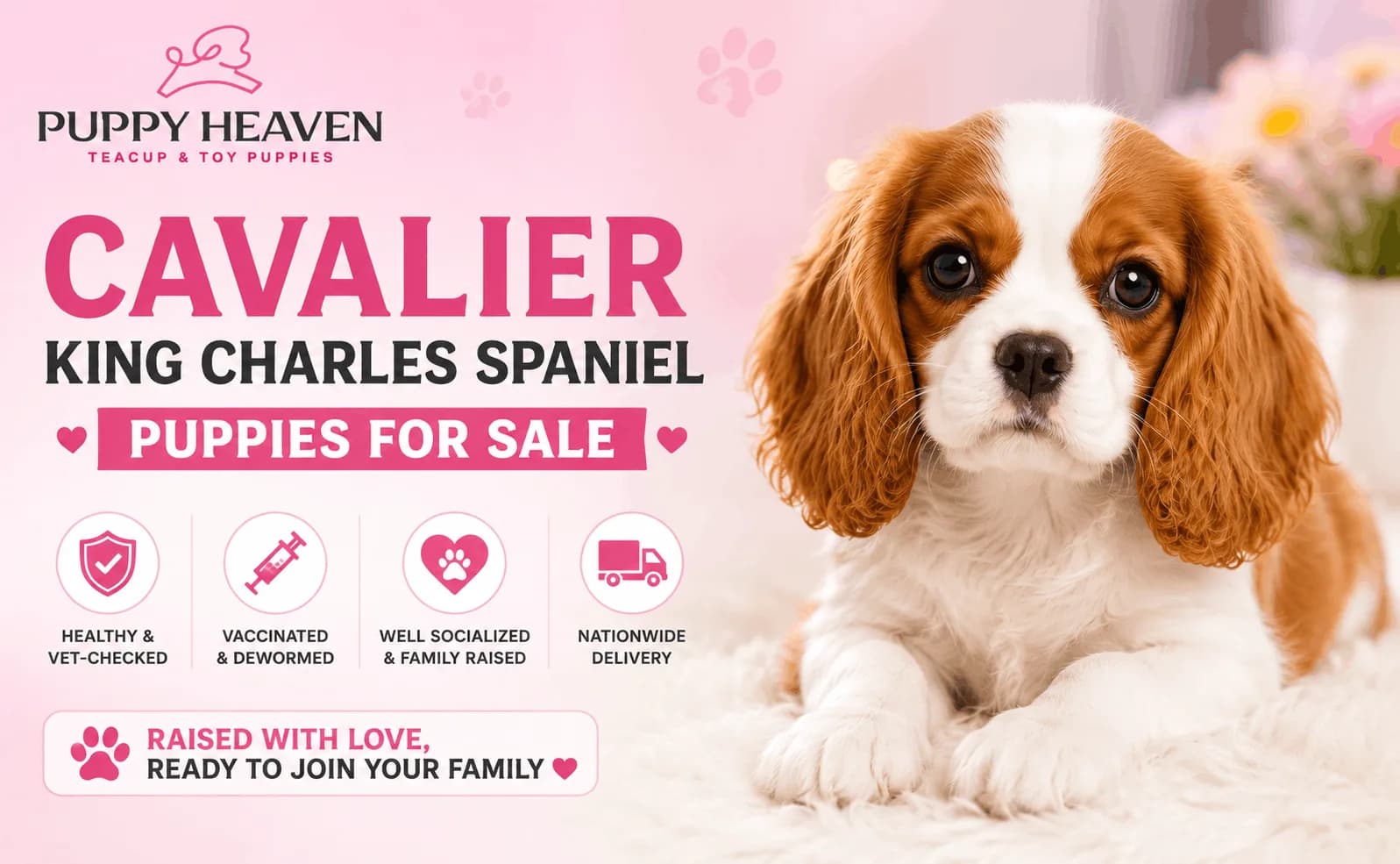 Find Cavalier King Charles Spaniel Puppies at Puppy Heaven