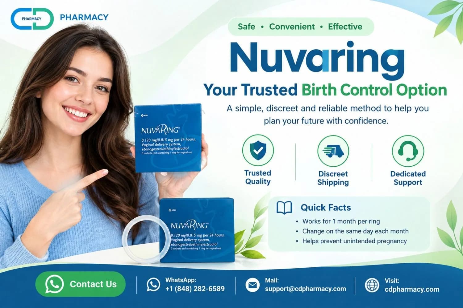 Order NuvaRing for Birth Control Needs