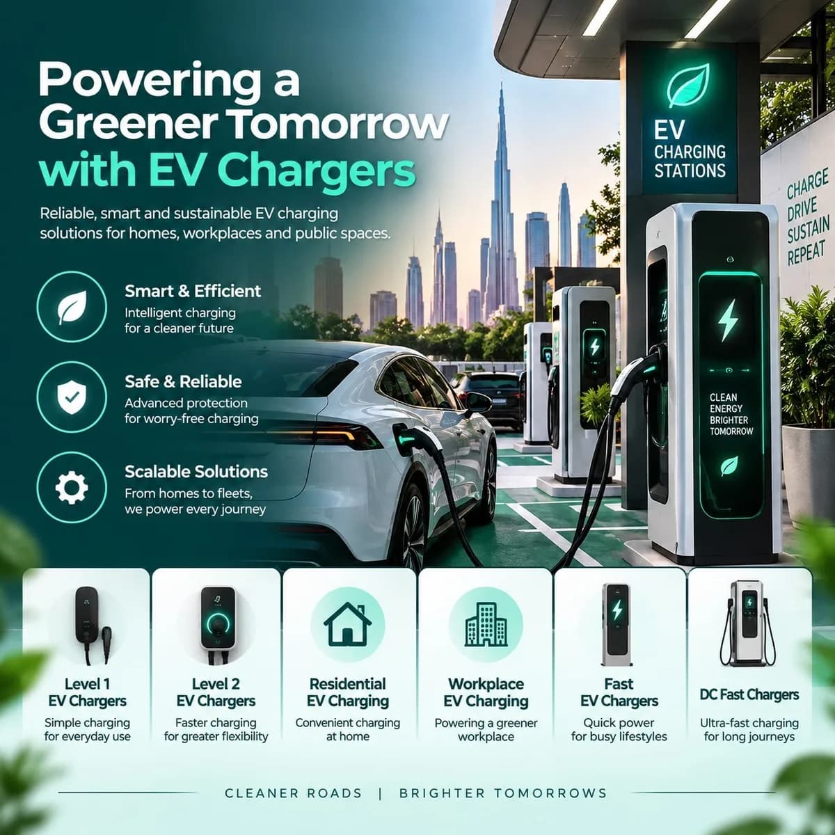 Smart EV Chargers for Homes & Businesses in UAE