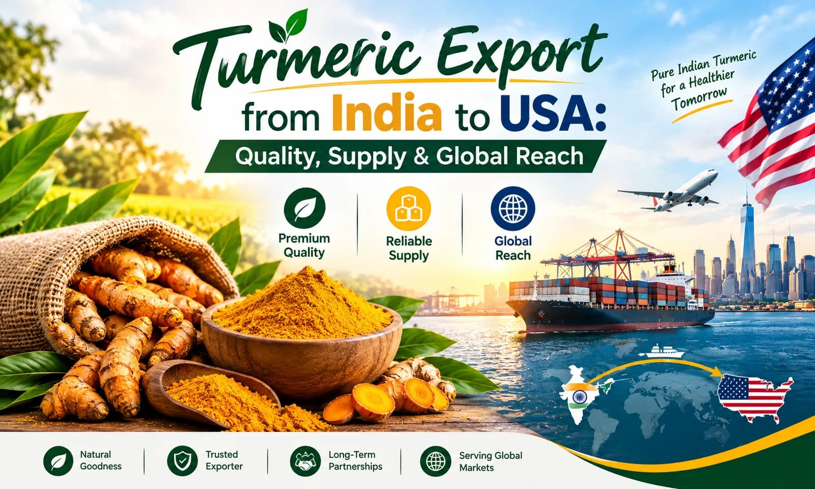 Turmeric Export from India to USA: Quality, Supply & Global Reach