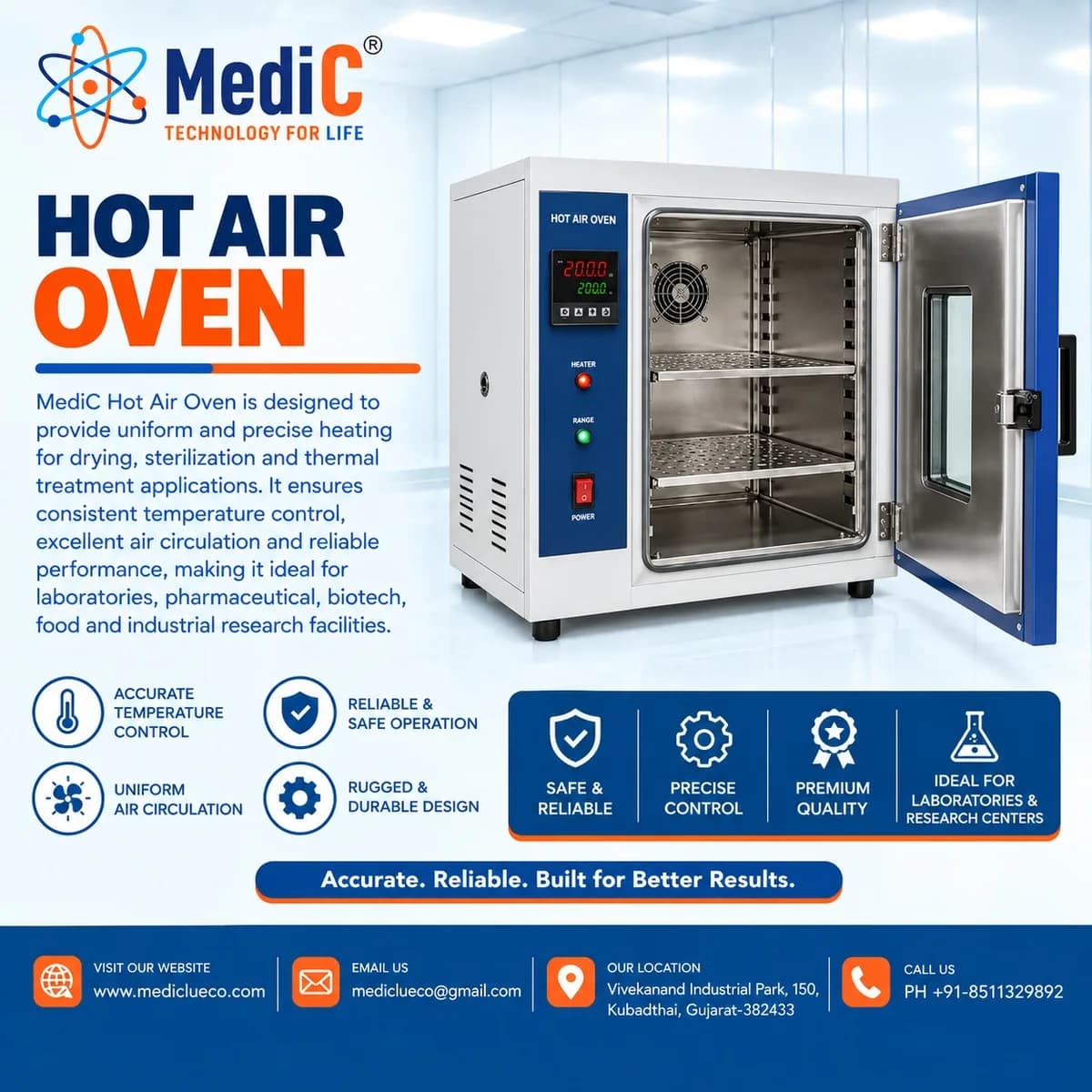 Hot Air Oven Manufacturer & Supplier in India – Mediclue