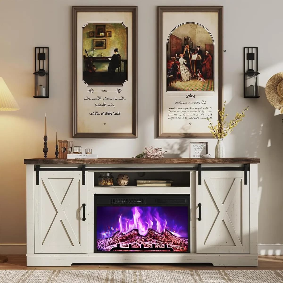 Fireplace TV Stand with