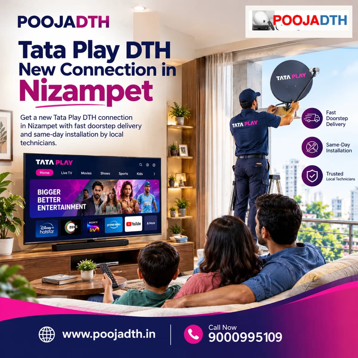 Tata Play DTH New Connection in Nizampet