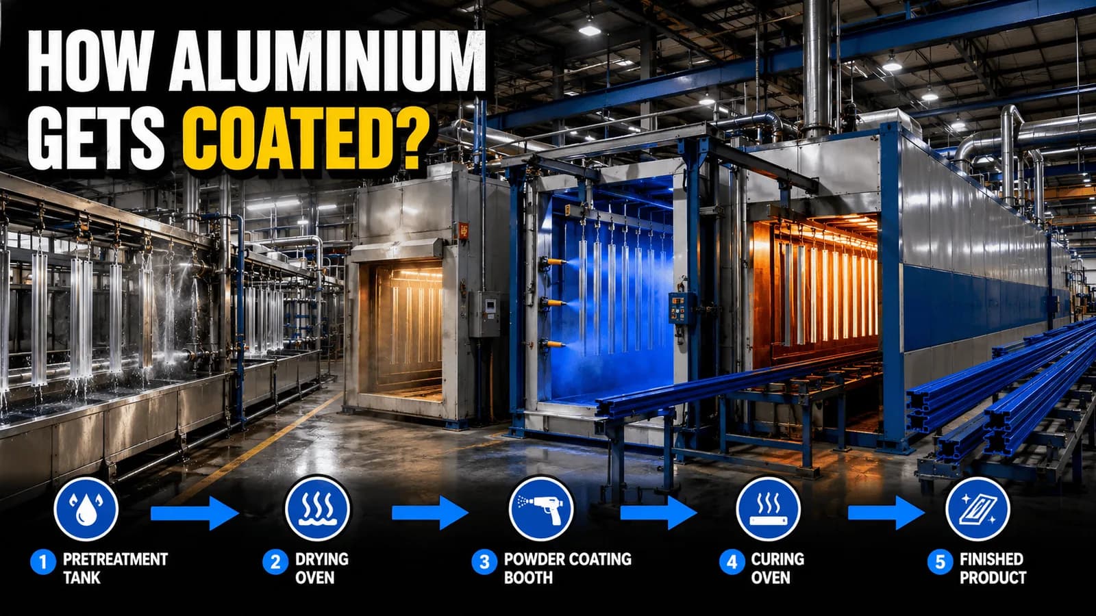 Aluminium Section Powder Coating Plant