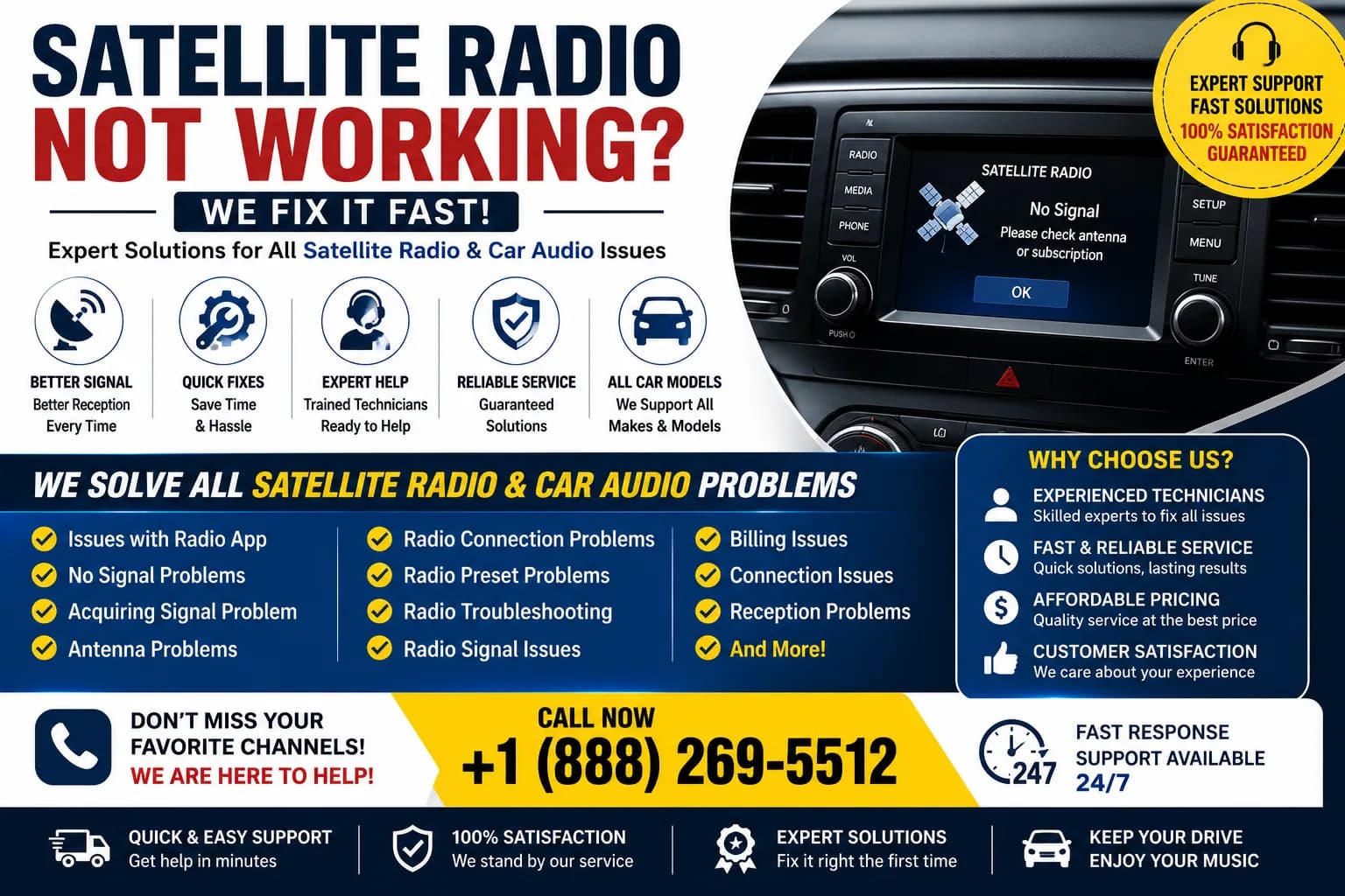 XM Car Audio Support & Repair Help: Call +1 (888) 269-5512