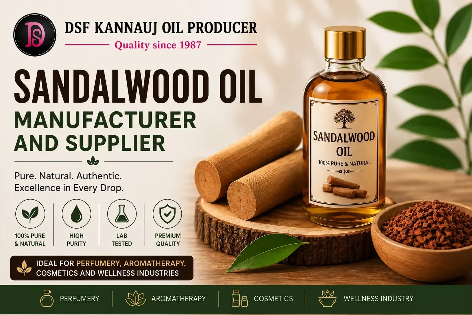 Sandalwood Oil Manufacturer and Supplier – Get a Quote – DSF Kannauj