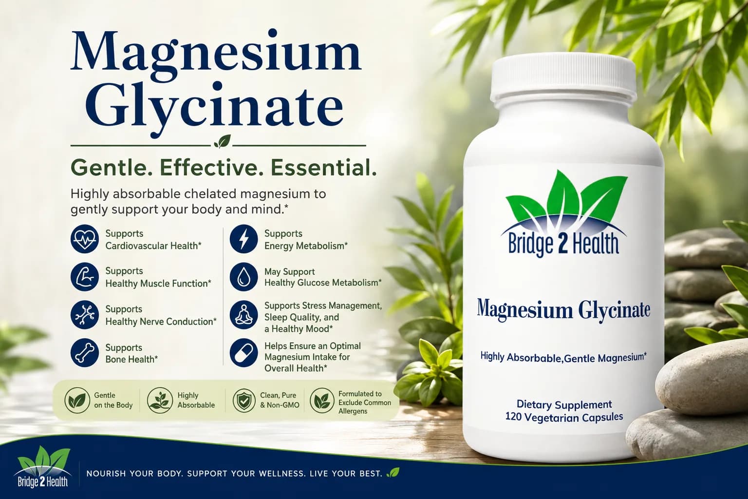 Magnesium Glycinate – Highly Absorbable Magnesium for Everyday Wellness