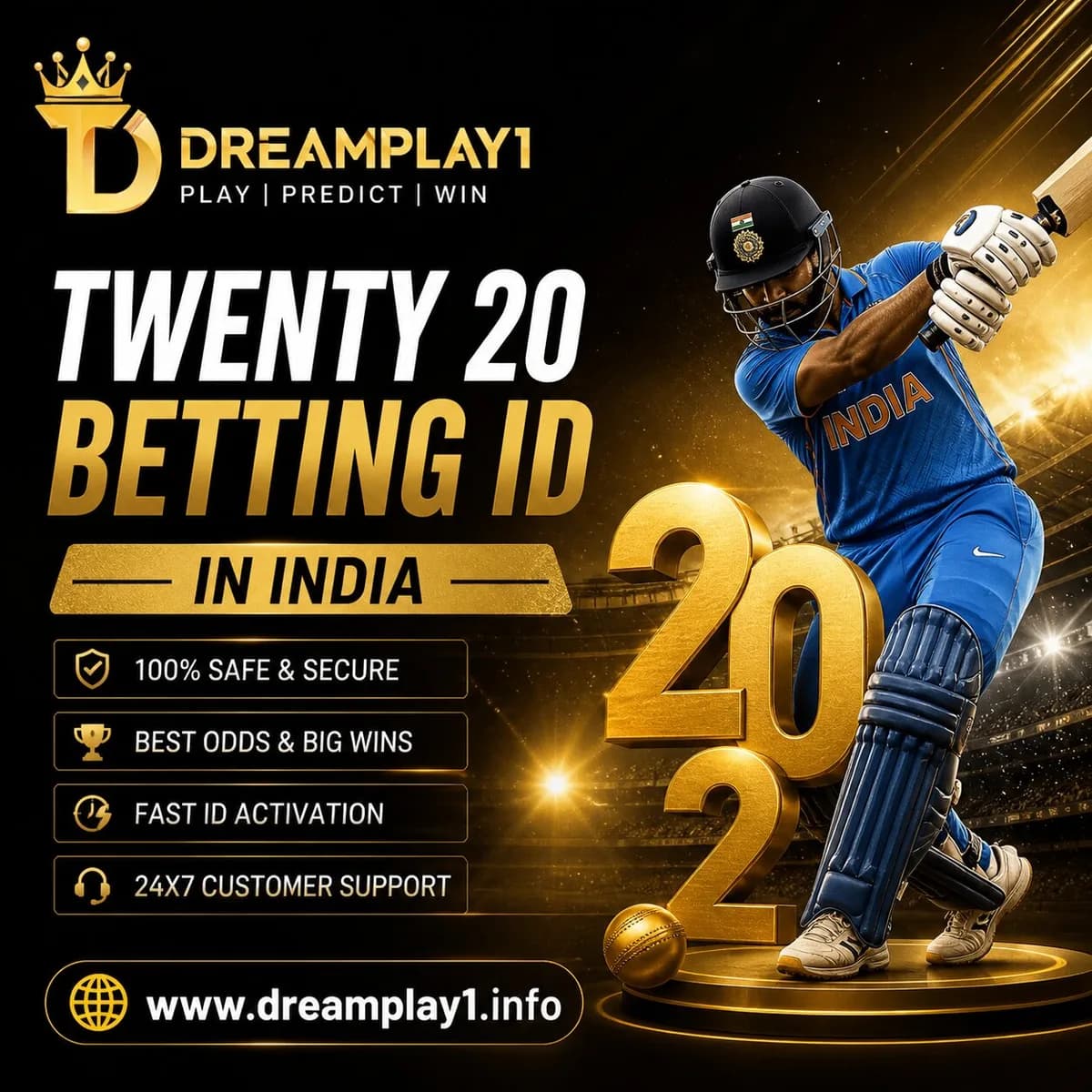 Get Your Twenty 20 Betting ID in India with Dreamplay1