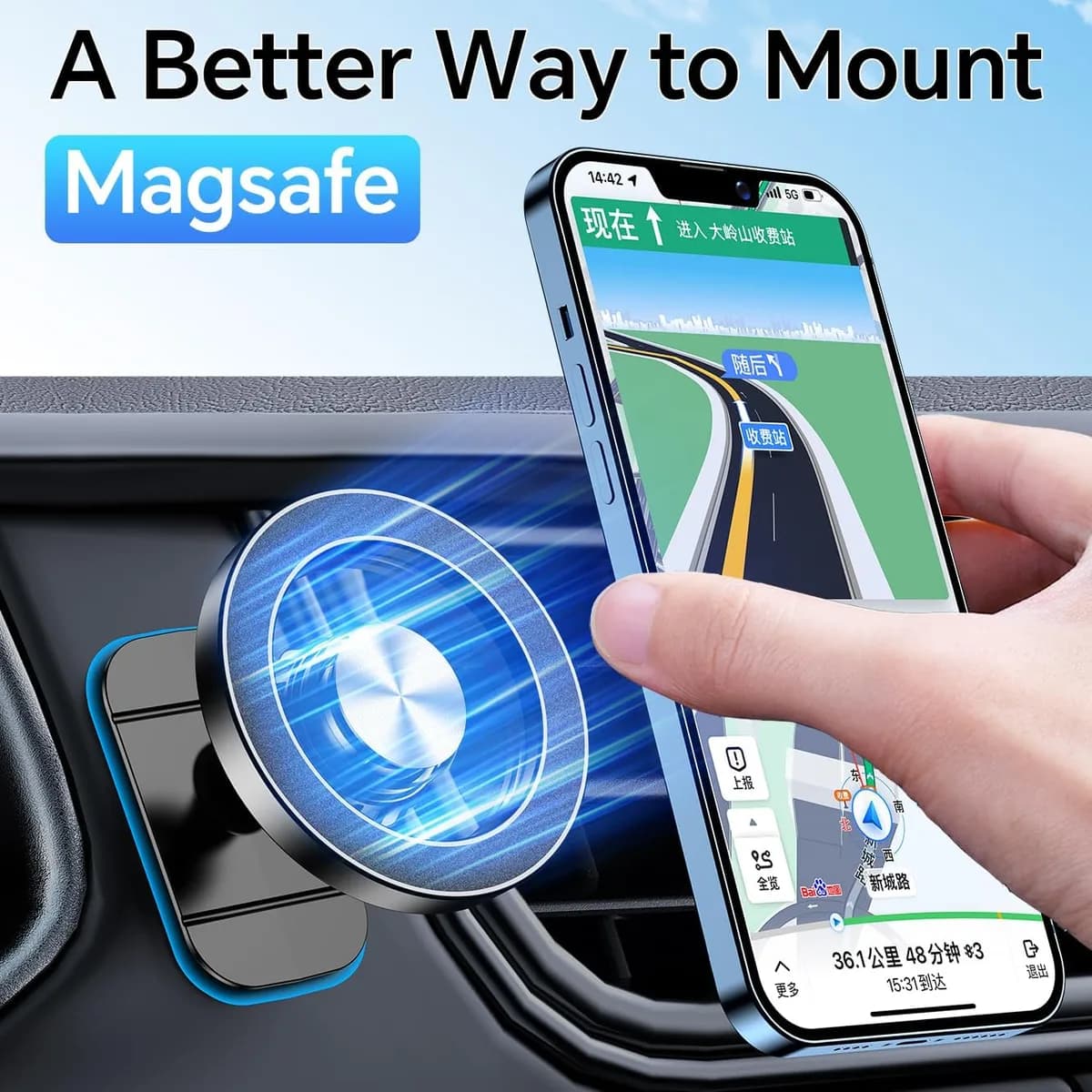 for Magsafe Car Mount【Strong Magnets】