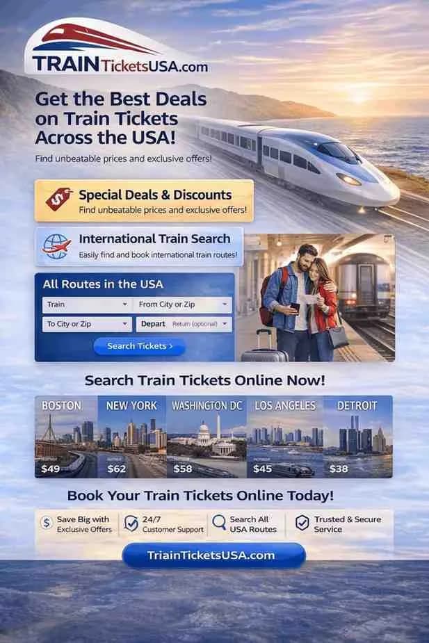  Get the best deals on Train Tickets across the USA