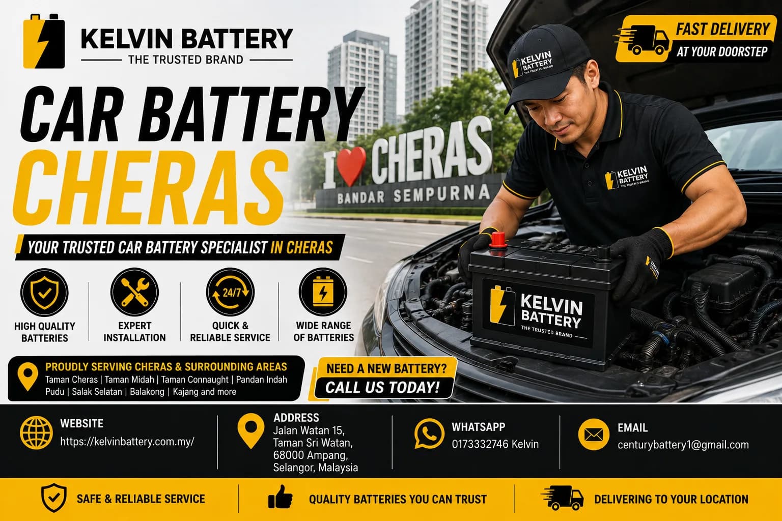 Car Battery Cheras | Convenient Battery Replacement Malaysia