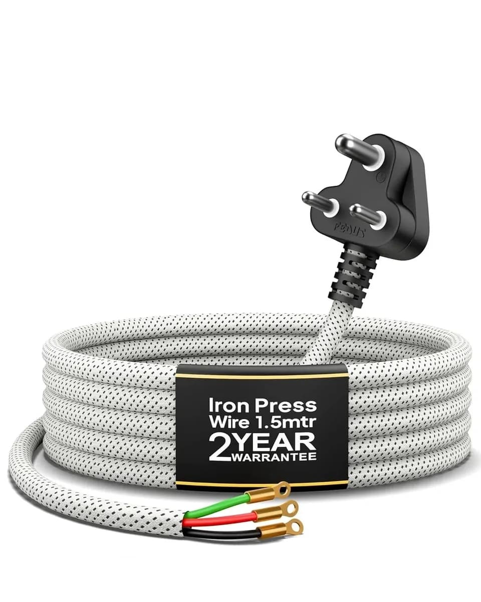 FEDUS 6A 3 Pin Heavy Duty Iron Power Cord 1.5M White