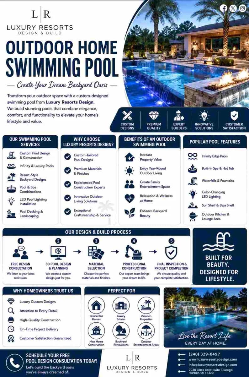 Elegant Outdoor Swimming Pools for Beautiful Homes 