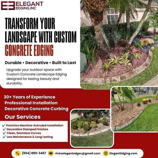 Strong and Stylish Concrete Lawn Edging Near Melbourne, FL