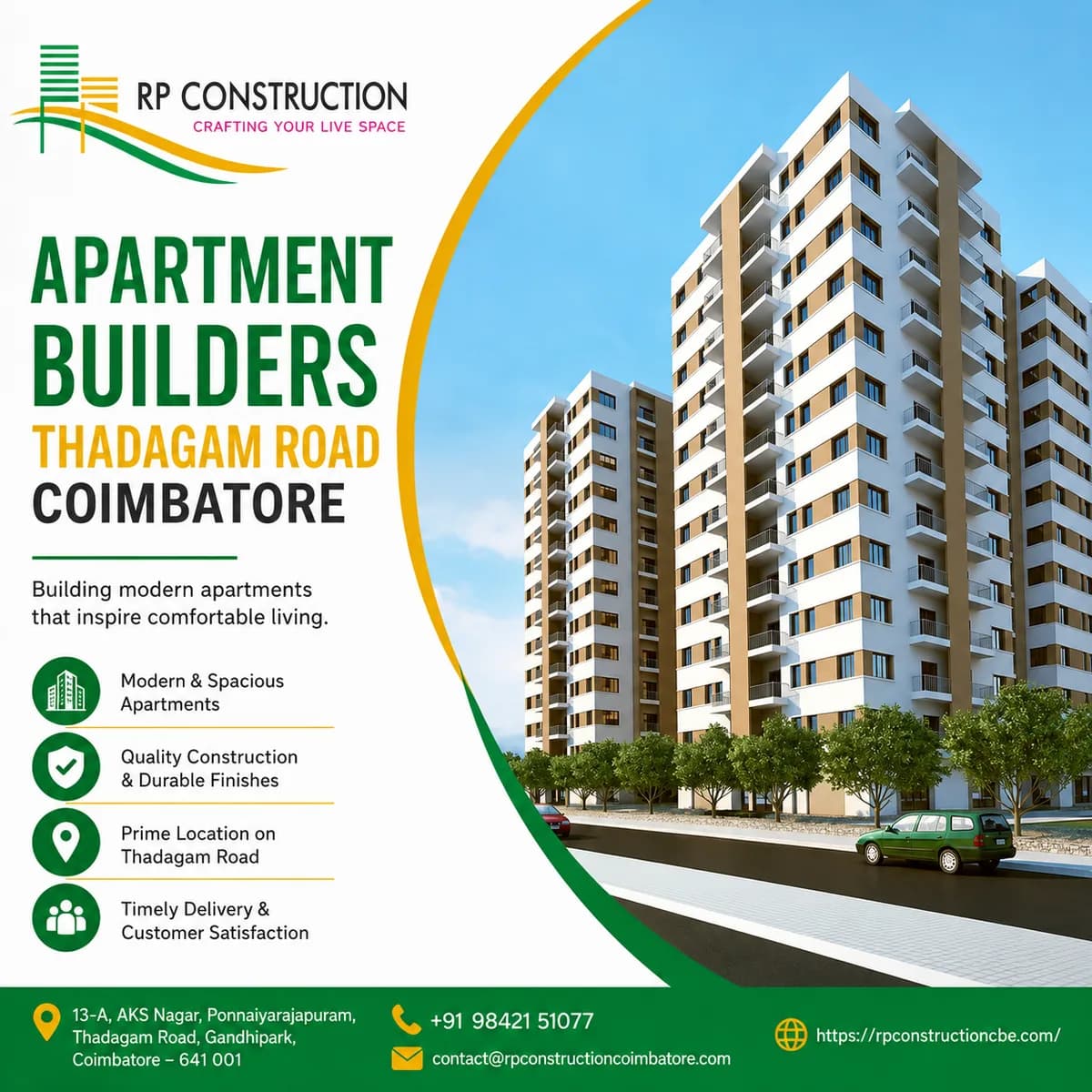 Apartment Builders Thadagam Road Coimbatore – RP Construction in Coimbatore
