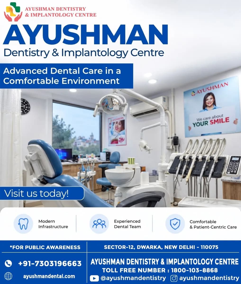 Dental Implants in Dwarka: Treatment Options for Missing Teeth -Ayushman Dental